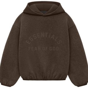 Fear of God Essentials Kids Fleece Brown Hoodie