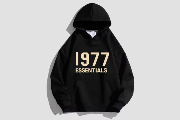 1977 Essentials Designer Hoodie Black 1977 Essentials Designer Hoodie Black