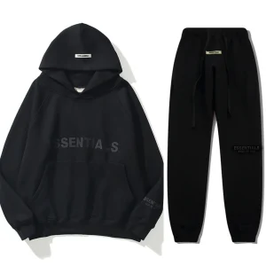 Black Oversized Fear Of God Essential Tracksuit