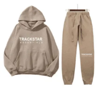 Essentials Brown Trackstar Logo Printed Tracksuit