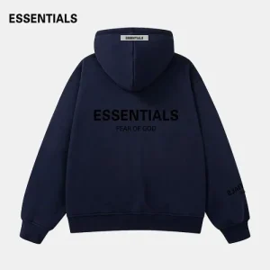 Fear OF God Navy Blue Essentials Hoodie