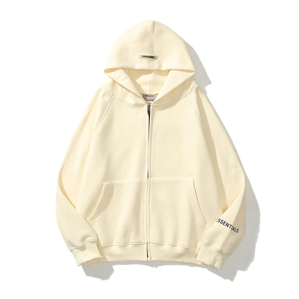 Essentials Cream Zip Up Hoodie Essentials Cream Zip Up Hoodie